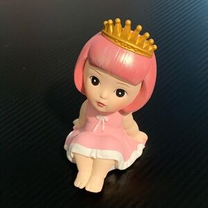 Pink Princess Fairy Figurine with Gold Crown